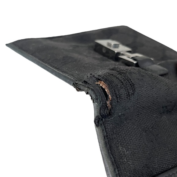 Gucci Jackie Signature Black GG Canvas Compact Wallet Black Leather Trim Used - Picture 13 of 13